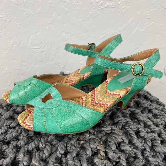 Miz Mooz Shoes Miz Mooz Winston Sea Foam Green Peep Toe Heels Retro